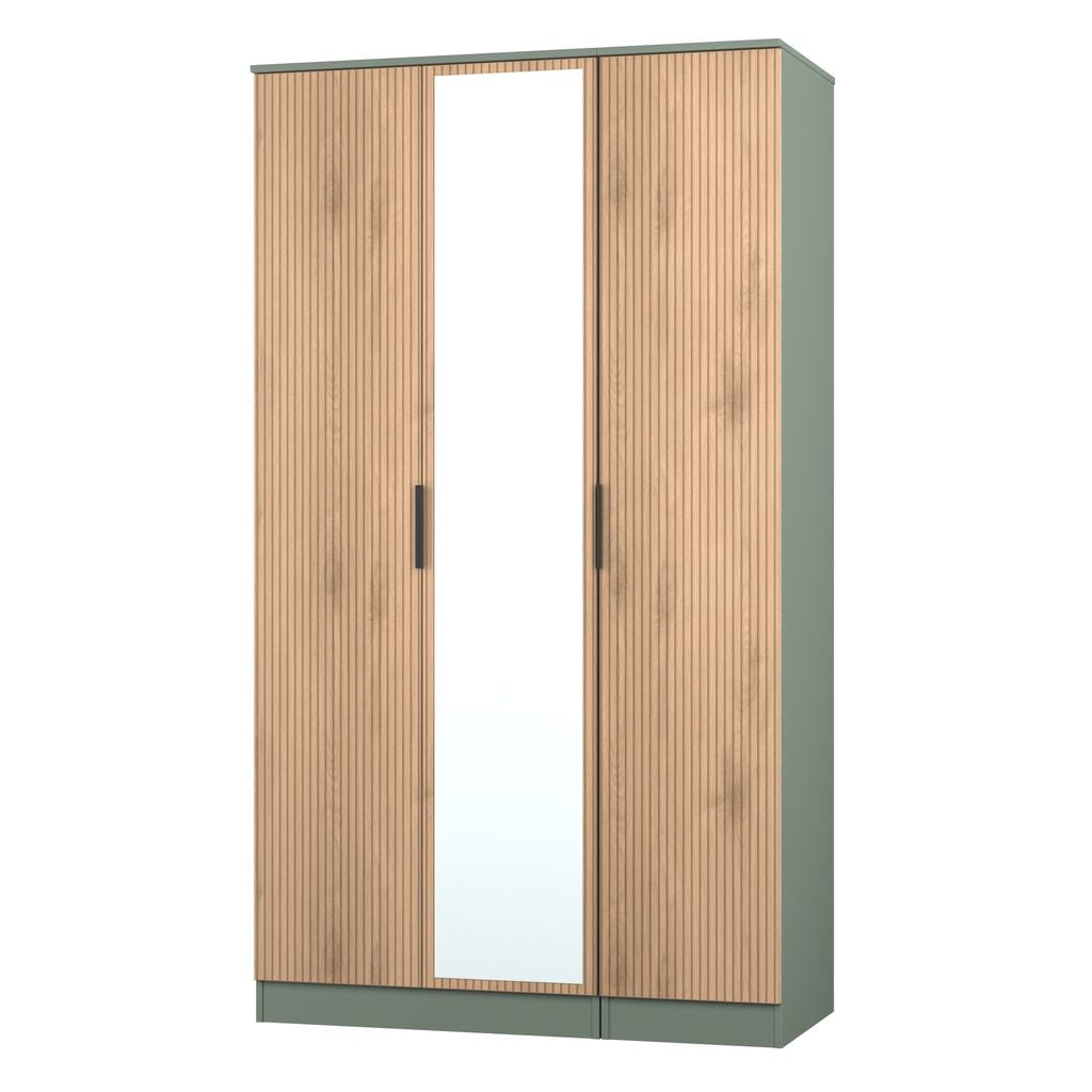 Java Tall Mirrored 3 Door Triple Wardrobe
