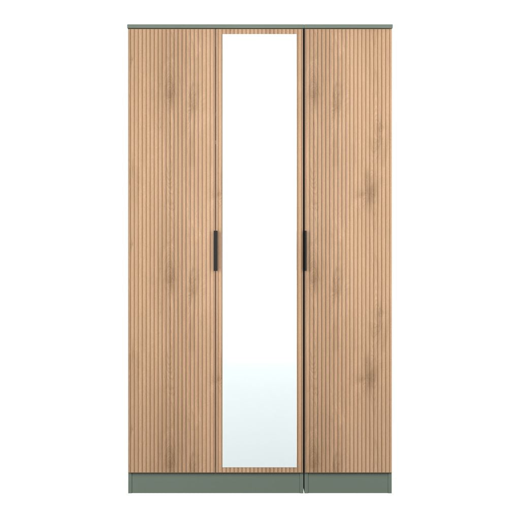 Java Tall Mirrored 3 Door Triple Wardrobe