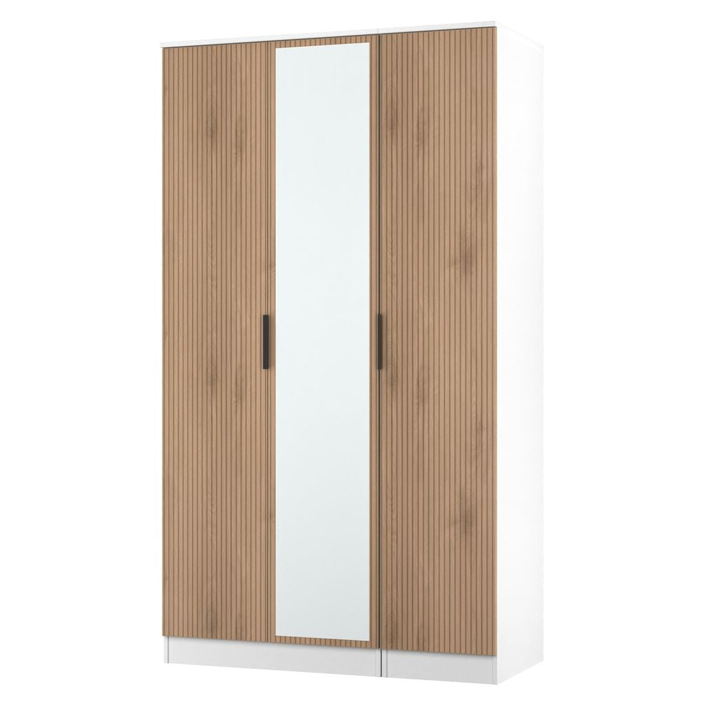 Java Tall Mirrored 3 Door Triple Wardrobe