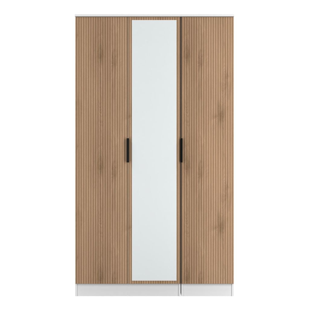 Java Tall Mirrored 3 Door Triple Wardrobe