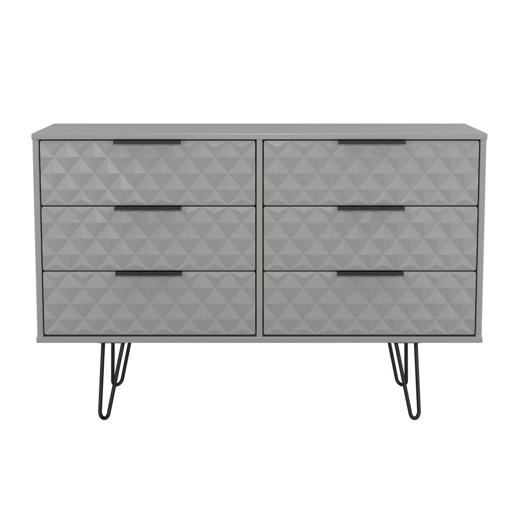 Harlequin 6 Drawer Chest with Black Hairpin Legs
