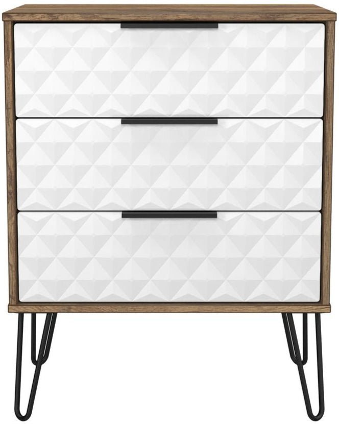 Harlequin 3 Drawer Midi Chest with Black Hairpin Legs