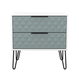 Harlequin 2 Drawer Midi Chest with Black Hairpin Legs