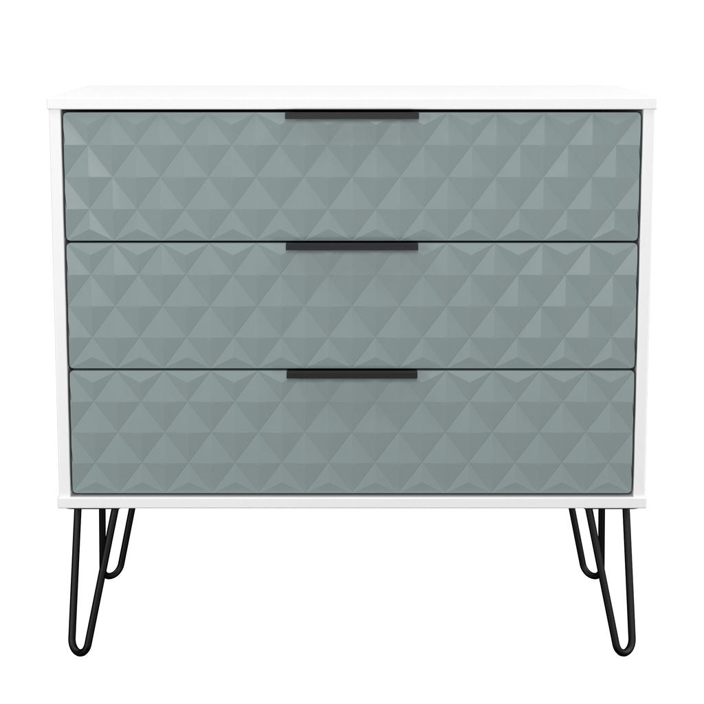 Harlequin 3 Drawer Chest with Black Hairpin Legs