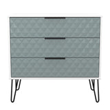 Harlequin 3 Drawer Chest with Black Hairpin Legs