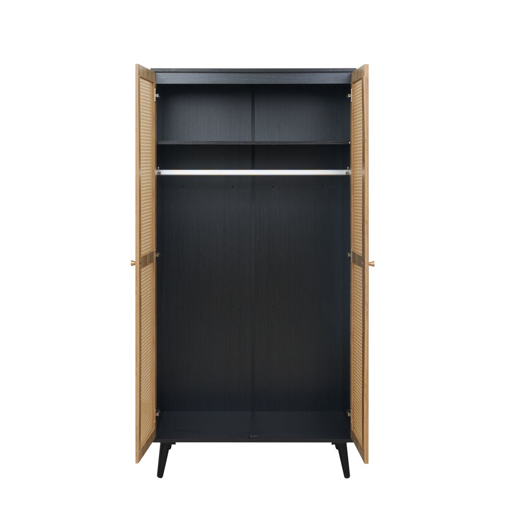 Manila Rattan 3 Piece Bedroom Set with 2 Door Wardrobe, Bedside Table & Chest of 3+2 Drawers