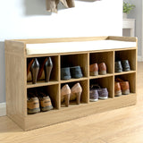 Kempton Oak Shoe Rack with Bench Seat Cushion