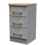 Kent 2 Drawer 2 Door Double Wardrobe, 3 Drawer Bedside & 3 Drawer Deep Chest of Drawers