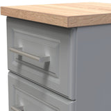 Kent 3 Drawer Bedside Table with Oak Top
