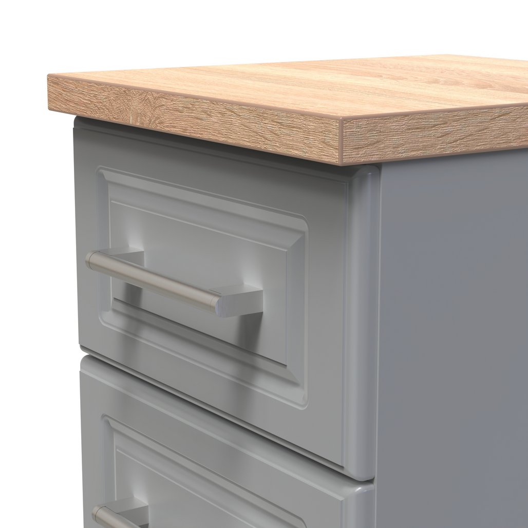 Kent 2 Drawer 2 Door Double Wardrobe, 3 Drawer Bedside & 3 Drawer Deep Chest of Drawers