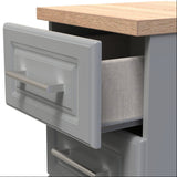 Kent 3 Drawer Bedside Table with Oak Top