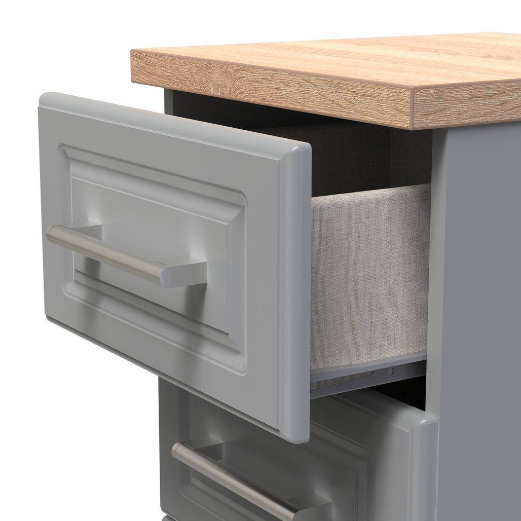 Kent 2 Drawer 2 Door Double Wardrobe, 3 Drawer Bedside & 3 Drawer Deep Chest of Drawers