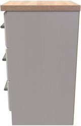 Kent 3 Drawer Bedside Table with Oak Top