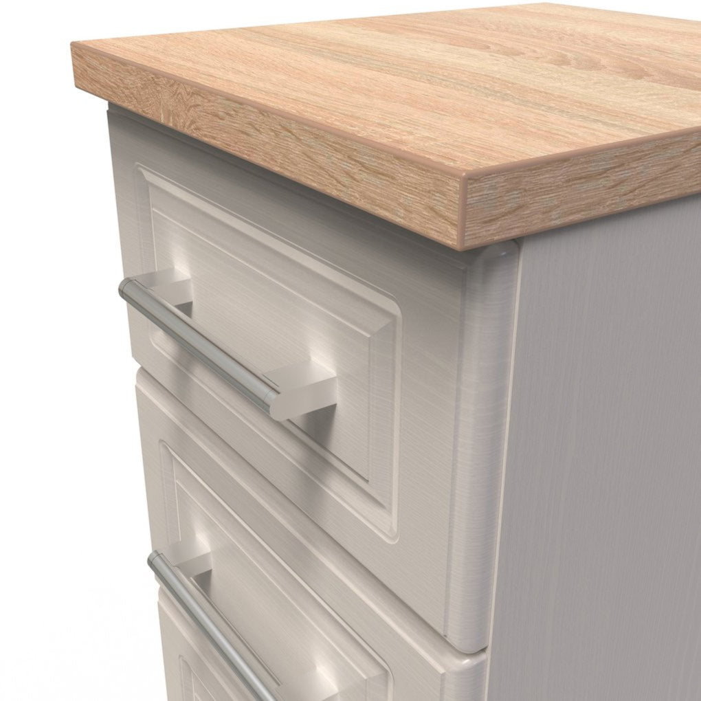 Kent 3 Drawer Bedside Table with Oak Top