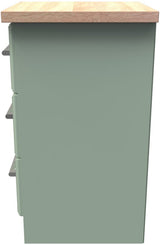 Kent 3 Drawer Bedside Table with Oak Top
