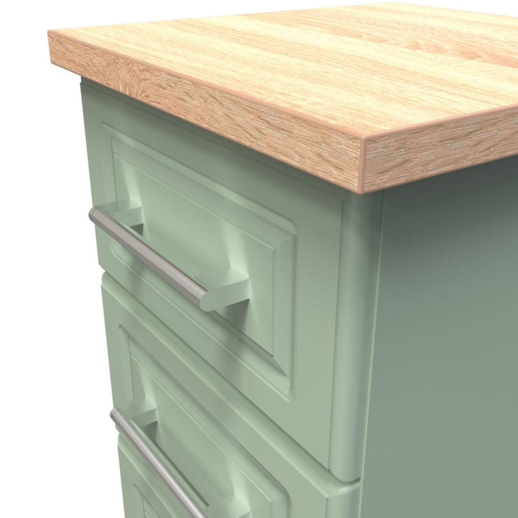 Kent 3 Drawer Bedside Table with Oak Top