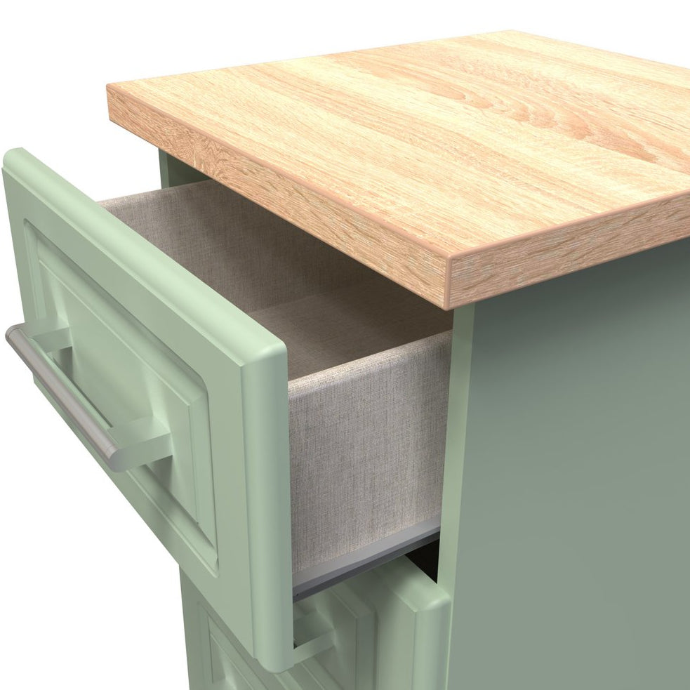 Kent 3 Drawer Bedside Table with Oak Top