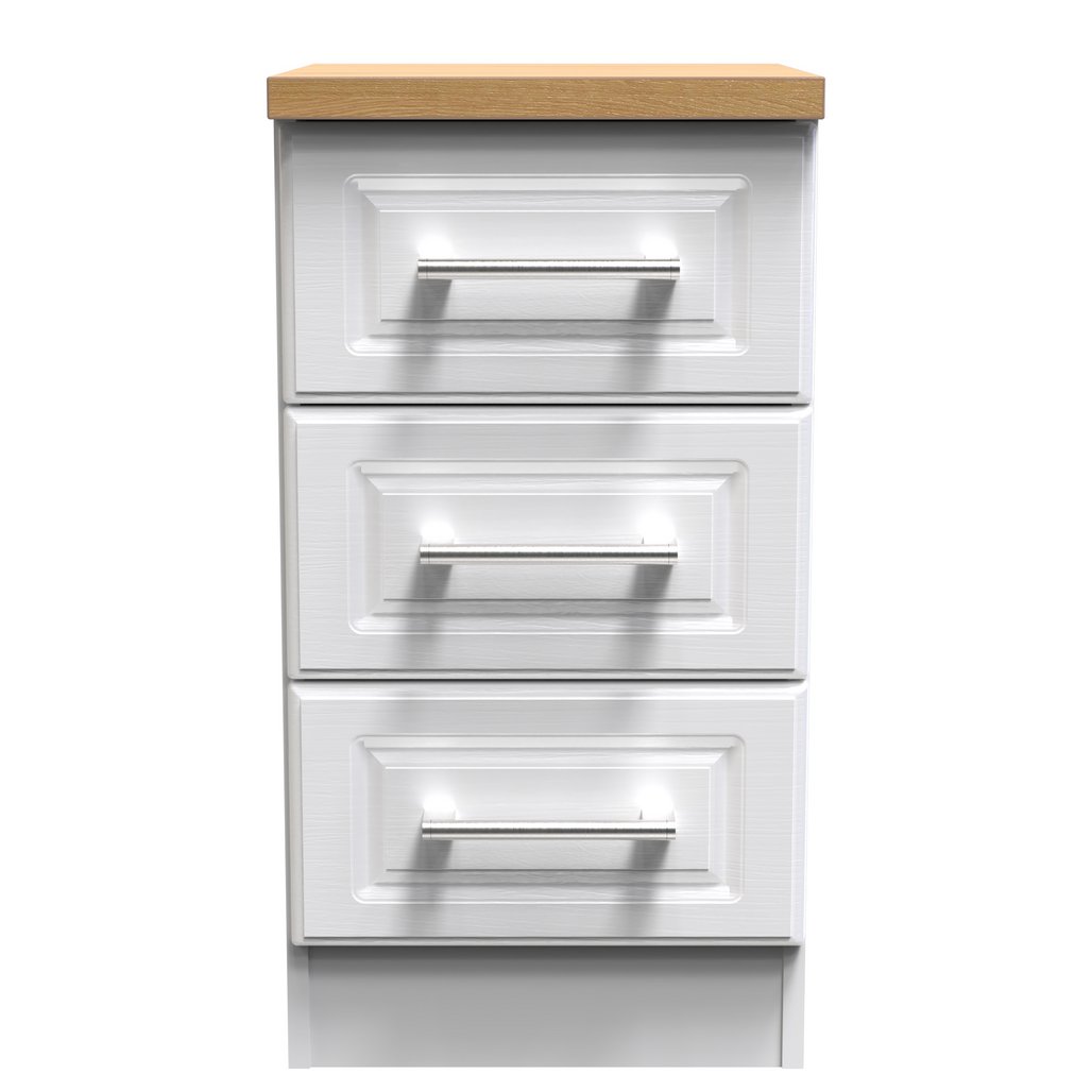 Kent 2 Door Mirrored Double Wardrobe, 3 Drawer Bedsides & 3 Drawer Deep Chest of Drawers