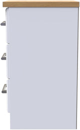 Kent 3 Drawer Bedside Table with Oak Top