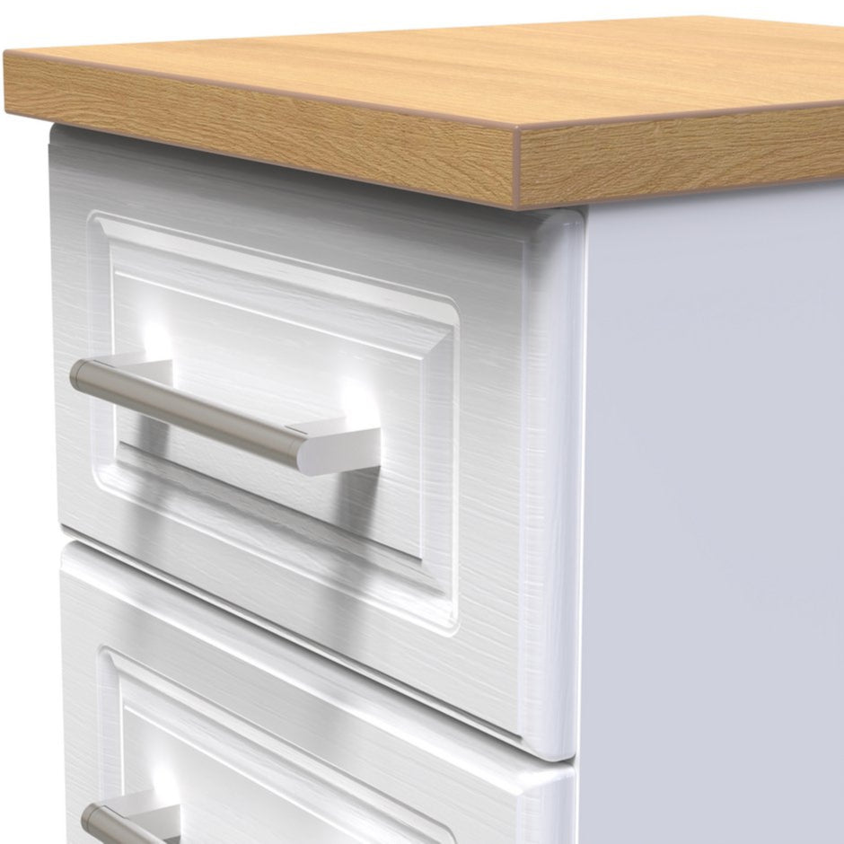 Kent 3 Drawer Bedside Table with Oak Top