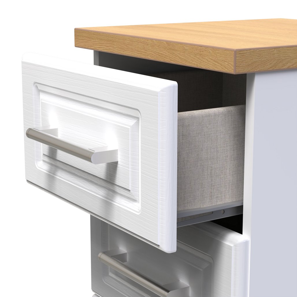 Kent 2 Door Mirrored Double Wardrobe, 3 Drawer Bedsides & 3 Drawer Deep Chest of Drawers