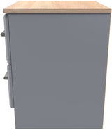 Kent 2 Drawer Bedside Table with Oak Top