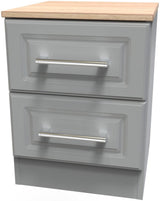 Kent 2 Drawer Bedside Table with Oak Top