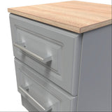 Kent 2 Drawer Bedside Table with Oak Top