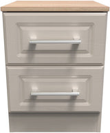Kent 2 Drawer Bedside Table with Oak Top