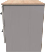 Kent 2 Drawer Bedside Table with Oak Top