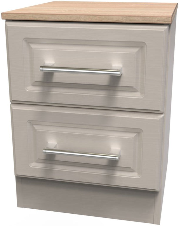 Kent 2 Drawer Bedside Table with Oak Top