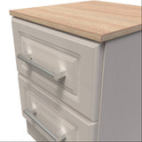 Kent 2 Drawer Bedside Table with Oak Top
