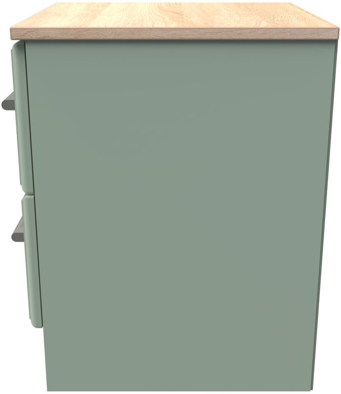 Kent 2 Drawer Bedside Table with Oak Top