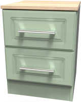 Kent 2 Drawer Bedside Table with Oak Top