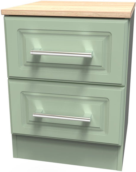 Kent 2 Drawer Bedside Table with Oak Top