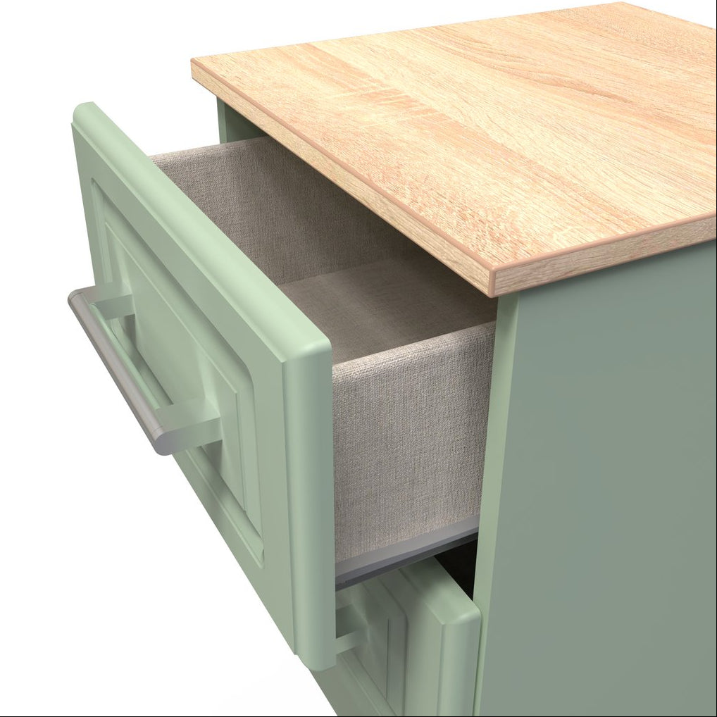 Kent 2 Drawer Bedside Table with Oak Top