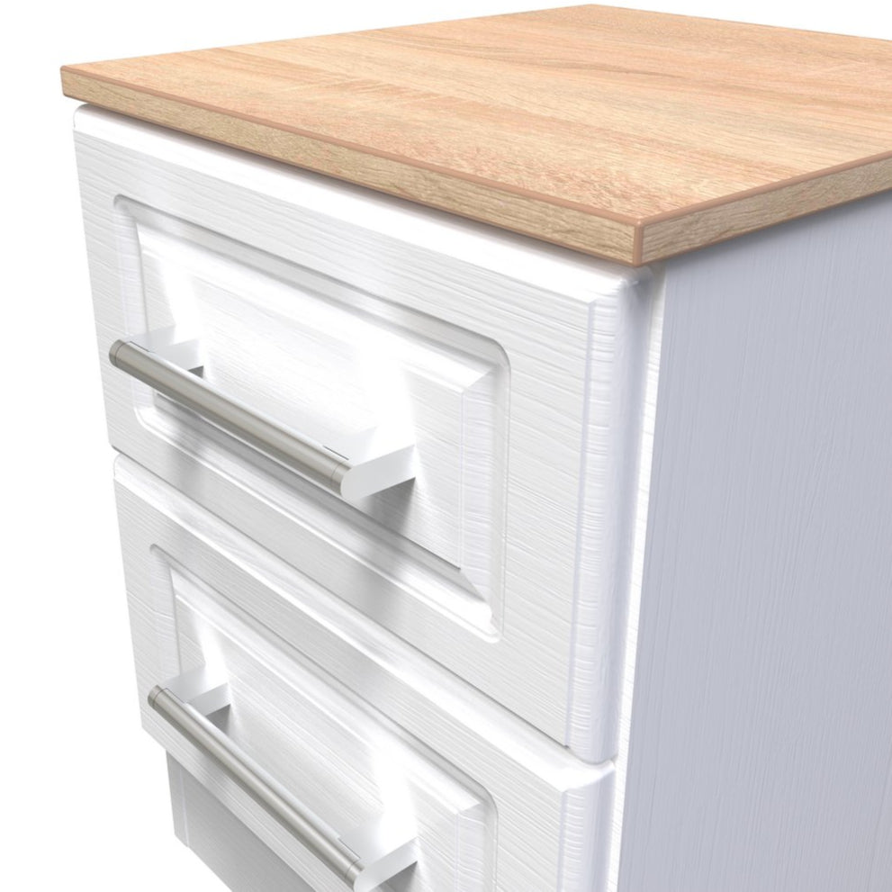 Kent 2 Drawer Bedside Table with Oak Top
