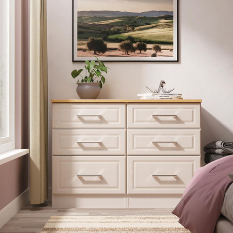 Kent 6 Drawer Midi Chest of Drawers with Oak Top