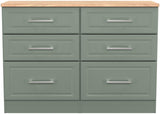 Kent 6 Drawer Midi Chest of Drawers with Oak Top