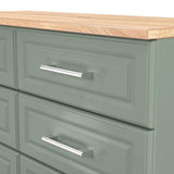 Kent 6 Drawer Midi Chest of Drawers with Oak Top