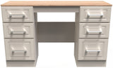 Kent 6 Drawer Double Pedestal Desk with Oak Top