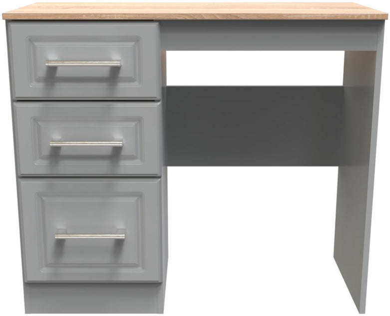 Kent 3 Drawer Pedestal Dressing Table with Oak Top