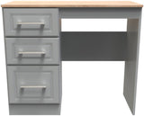 Kent 3 Drawer Pedestal Dressing Table with Oak Top