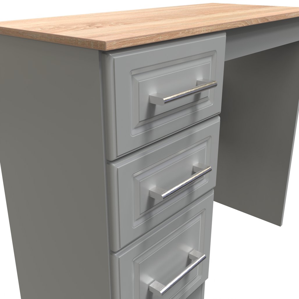 Kent 3 Drawer Pedestal Dressing Table with Oak Top