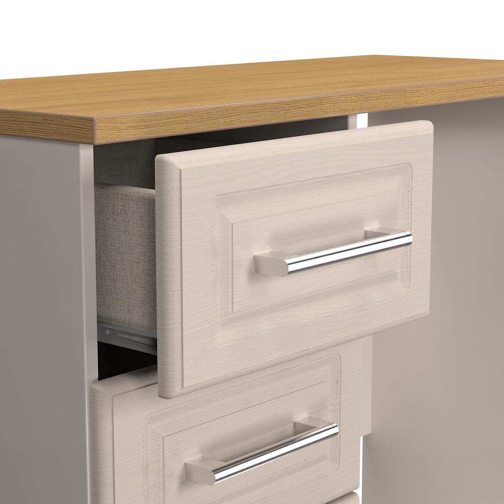 Kent 3 Drawer Pedestal Dressing Table with Oak Top