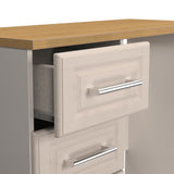 Kent 3 Drawer Pedestal Dressing Table with Oak Top
