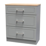 Kent 2 Drawer 2 Door Double Wardrobe, 3 Drawer Bedside & 3 Drawer Deep Chest of Drawers
