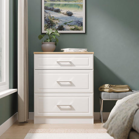 Kent 3 Drawer Deep Chest with Oak Top