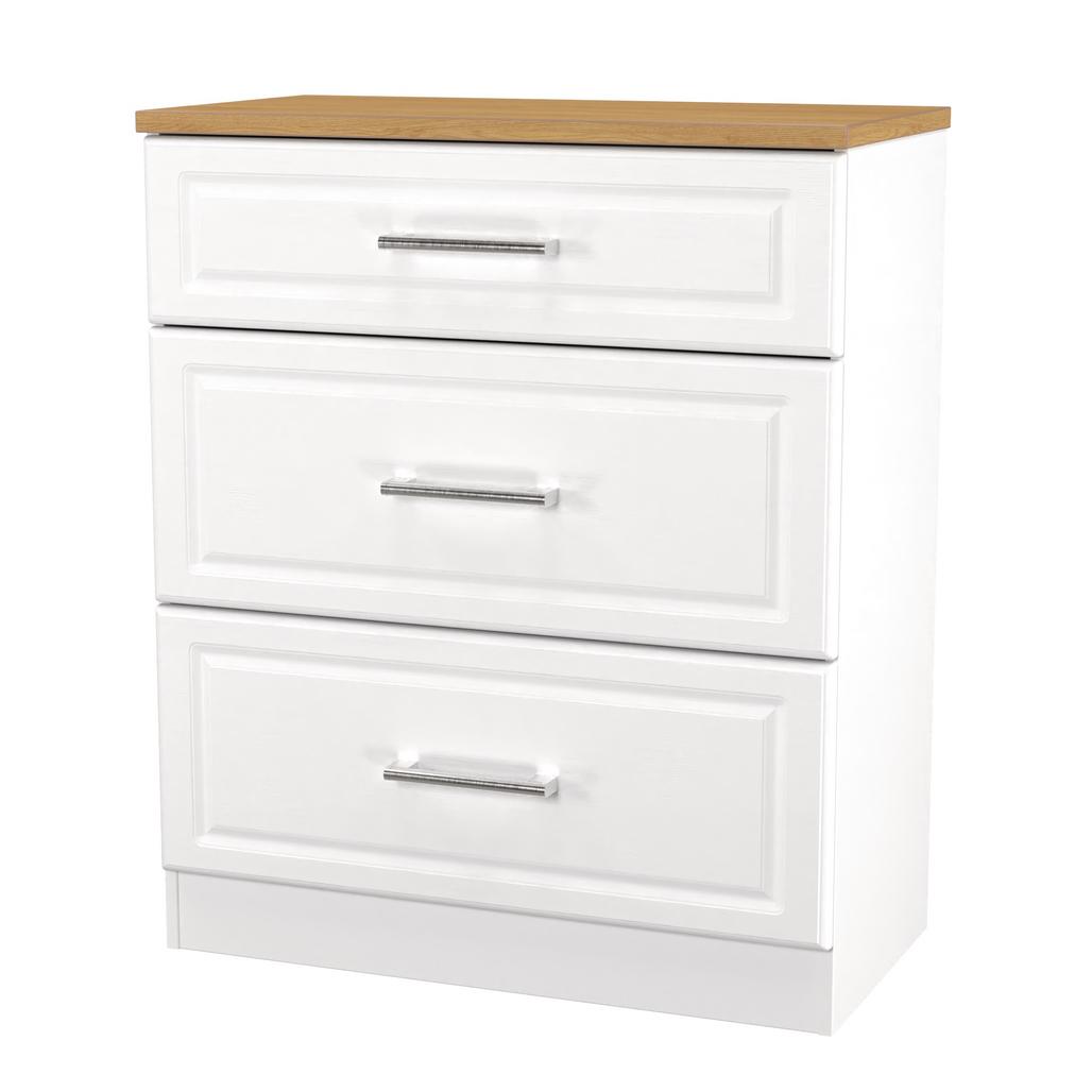 Kent 2 Door Mirrored Double Wardrobe, 3 Drawer Bedsides & 3 Drawer Deep Chest of Drawers