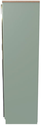 Kent Mirrored 2 Door Double Wardrobe with Oak Top